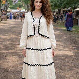 Renaissance Women's 2 pc Set. Top and Skirt Size L